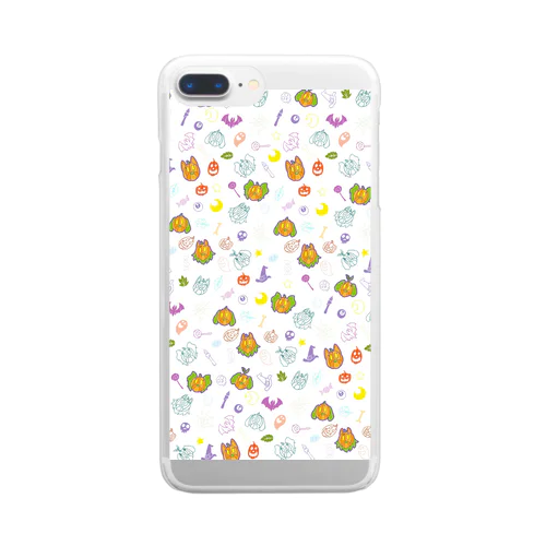 クッキーハロウィン総柄 Clear Smartphone Case