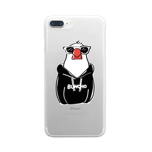 フーディ文鳥BLACK Clear Smartphone Case