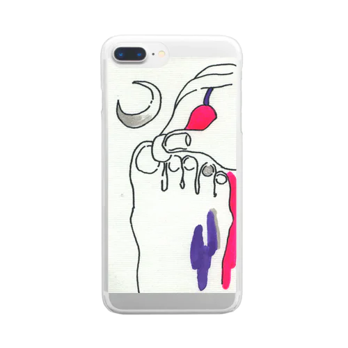 pink moon Clear Smartphone Case