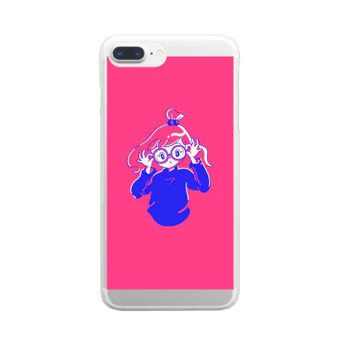 メガネガールスマホケース Clear Smartphone Case