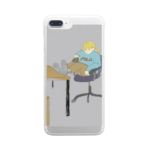 ふてくされ Clear Smartphone Case