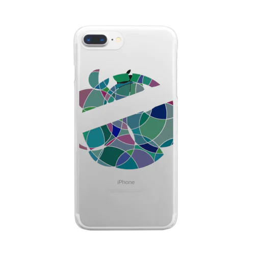 ブルー(丸) Clear Smartphone Case