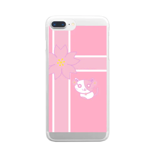 春色にゃんこ Clear Smartphone Case