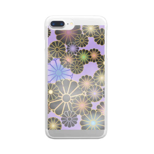 和柄菊　むらさき Clear Smartphone Case