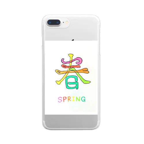 漢字 de SPRING クリアスマホケース