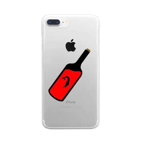 ワインボトル人魚 シルエット Clear Smartphone Case
