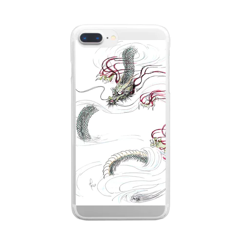 和風ドラゴン　Japanese Dragon Clear Smartphone Case