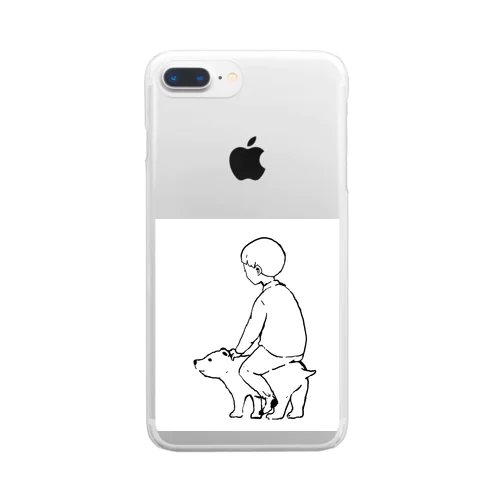シロクマに座る Clear Smartphone Case