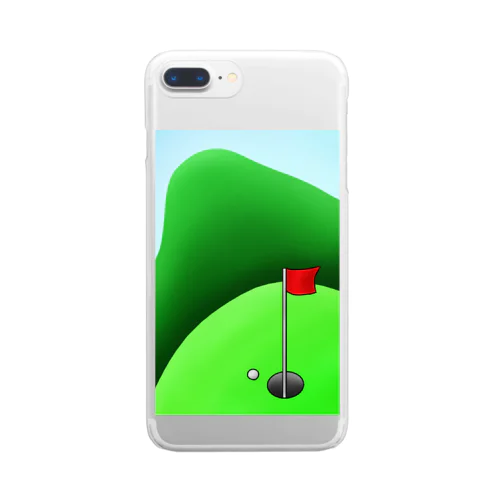 長くのびるゴルフ場 Clear Smartphone Case