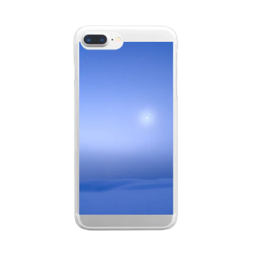 霧の雪原 Clear Smartphone Case