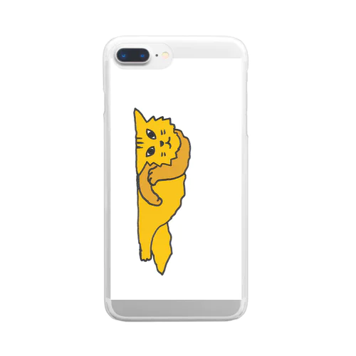 仰臥猫 縦（カラー） Clear Smartphone Case