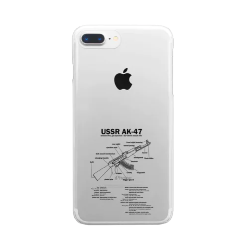 AK47：カラシニコフ：自動小銃：ソ連(ソビエト連邦)戦争：内戦：銃 Clear Smartphone Case