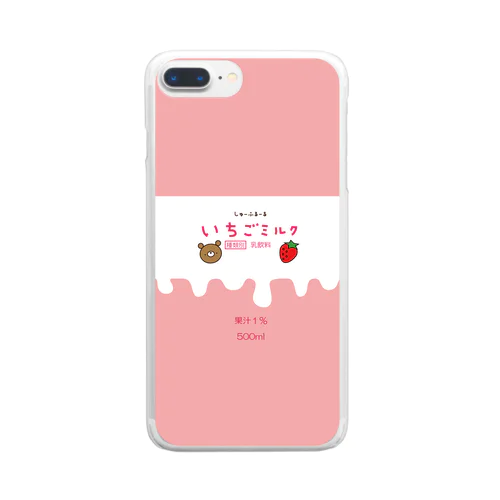 とろける甘さのいちごミルク Clear Smartphone Case