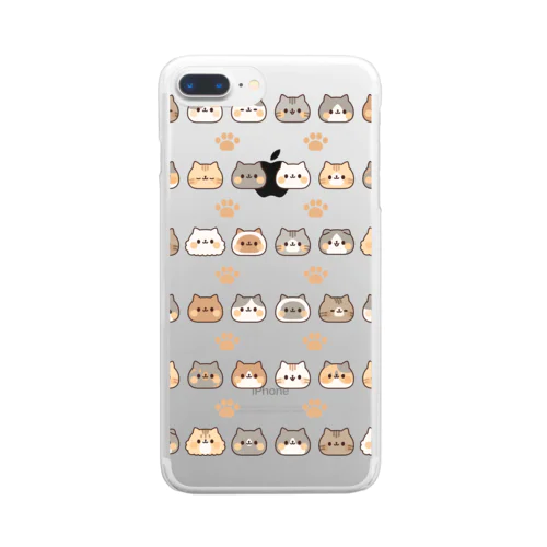 ネコがいっぱい　大量ver. Clear Smartphone Case