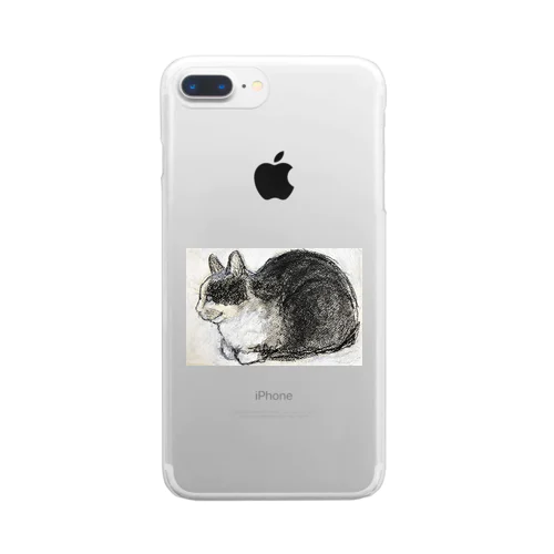 考える猫のマラシャ Clear Smartphone Case