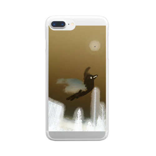 雲の羽の鳥さん Clear Smartphone Case
