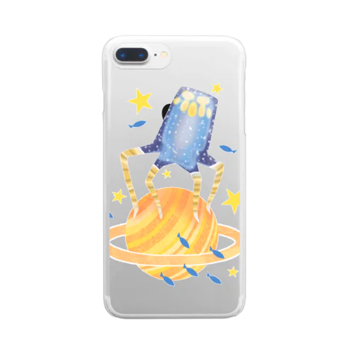 土星侵略クラゲ星人 Clear Smartphone Case