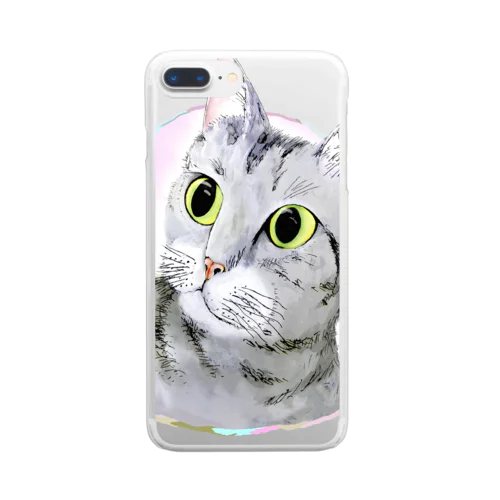 ねこさん Clear Smartphone Case