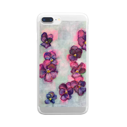 ビオラ　アクリル絵画風 Clear Smartphone Case