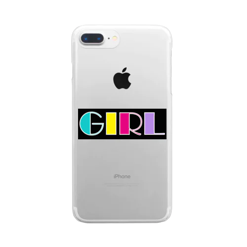レトロカラフル　GIRL Clear Smartphone Case