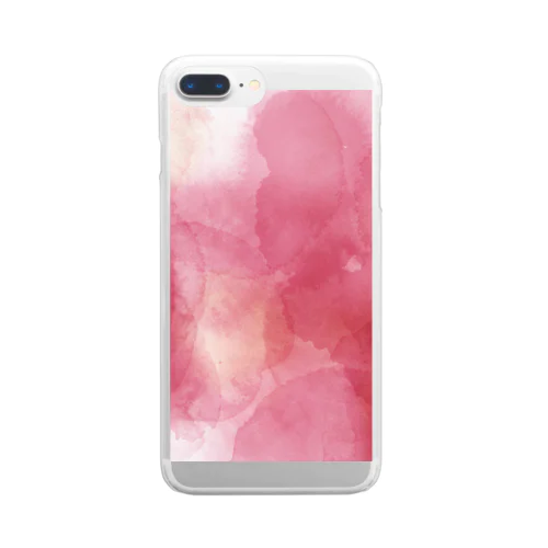 水彩ピンク Clear Smartphone Case