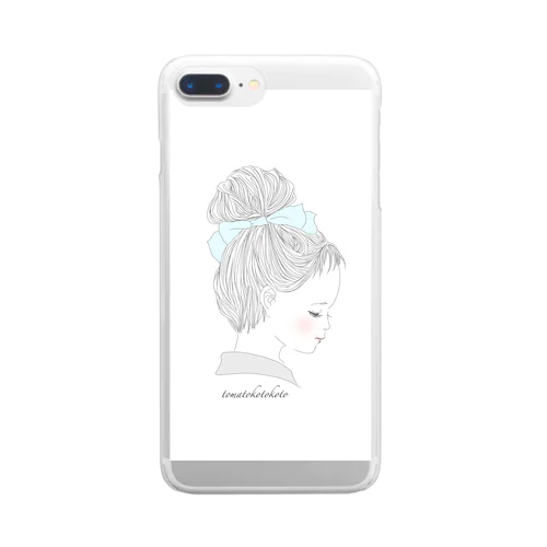 お団子頭の女の子 Clear Smartphone Case