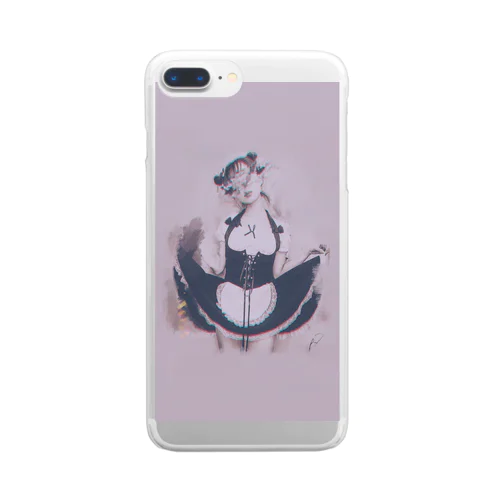 P792-002fetish maid Clear Smartphone Case