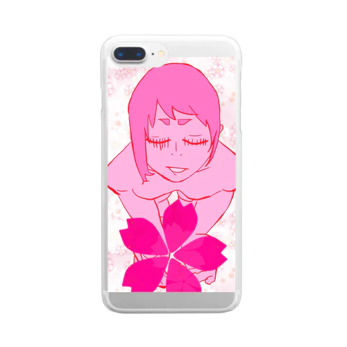 ピンク Clear Smartphone Case