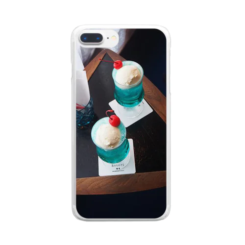 青いクリームソーダ Clear Smartphone Case