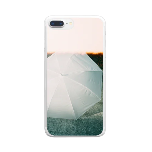 white umbrella Clear Smartphone Case