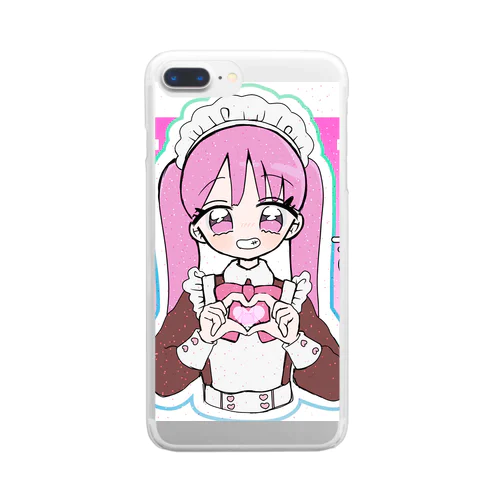 ツインテピンクメイドちゃん Clear Smartphone Case