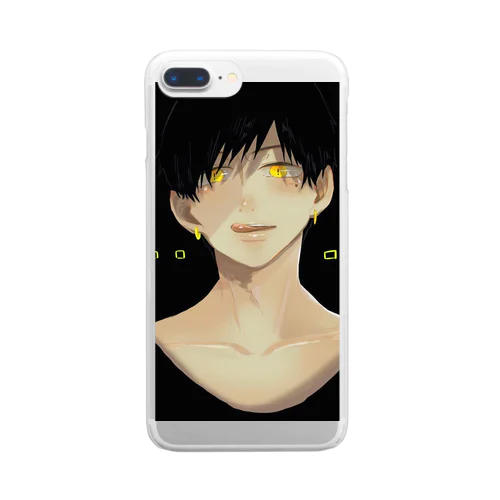 黒髪男子ぐっず Clear Smartphone Case