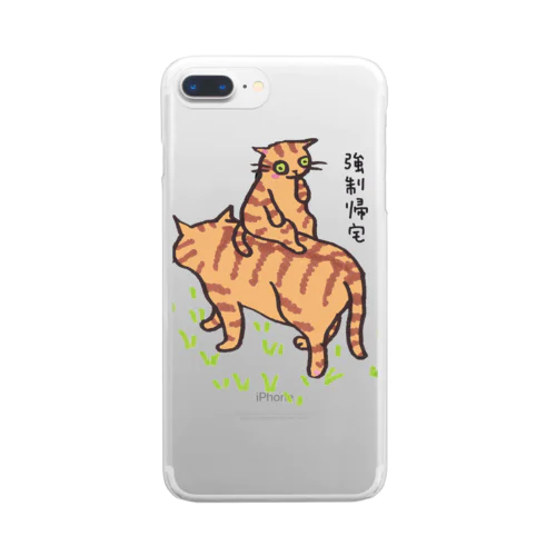 強制帰宅のこねこ Clear Smartphone Case