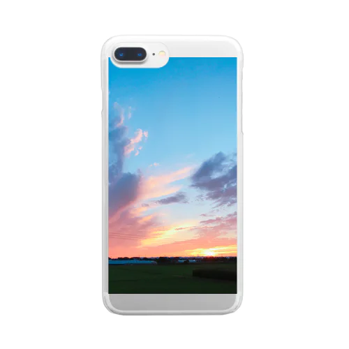 夏の夕焼けフォトグラフ Clear Smartphone Case