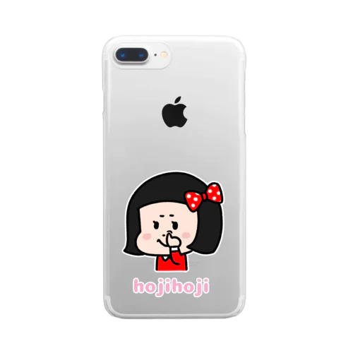 ほじほじシリーズ『黒髪女の子』 Clear Smartphone Case