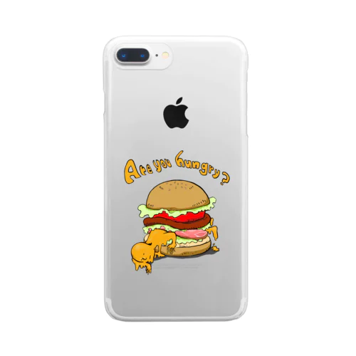 ハンバーガー食べる？ Clear Smartphone Case