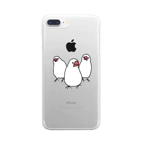 不貞腐れ文鳥くん〜分身の術編〜 Clear Smartphone Case