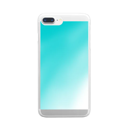 水色グラデーション Clear Smartphone Case