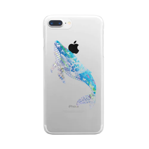 クジラの切り絵 Clear Smartphone Case