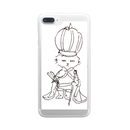 王様アール/モノトーン Clear Smartphone Case