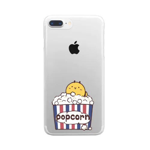 ぽんぽことポップコーン Clear Smartphone Case