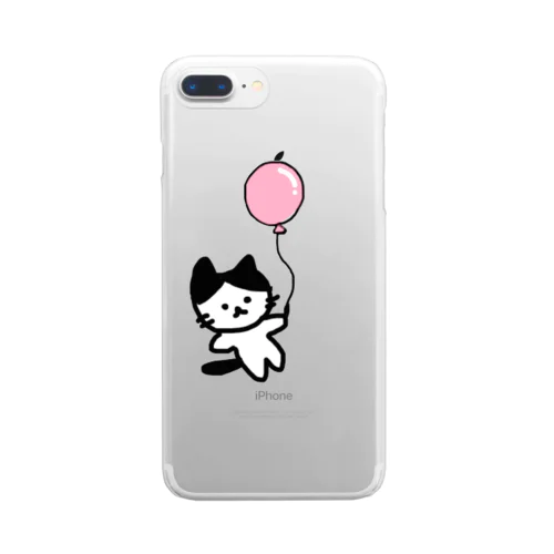 風船ねこちゃん Clear Smartphone Case