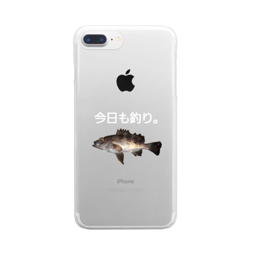 今日も釣り。明日も釣り。 Clear Smartphone Case
