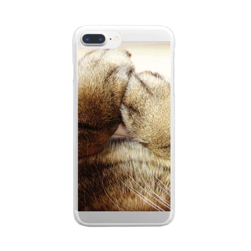 猫 チョコの手 Clear Smartphone Case