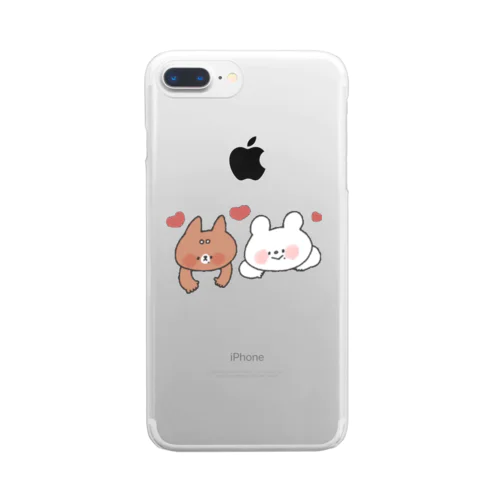 うさぎとくまちゃん Clear Smartphone Case