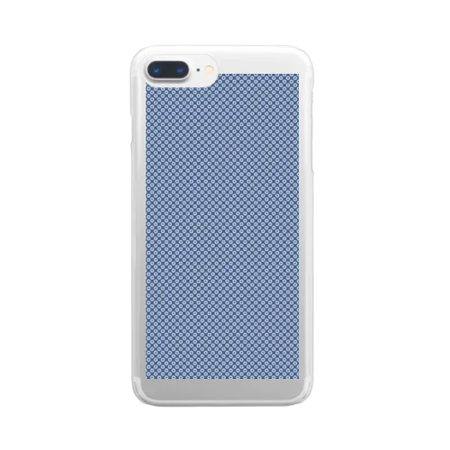 鹿の子（小柄、縦長、青×水） Clear Smartphone Case