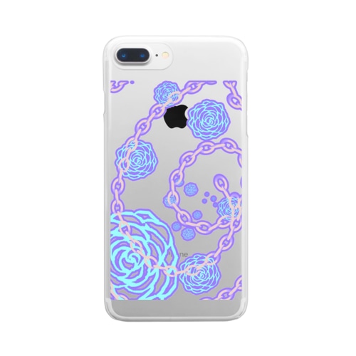 鎖に包まれた薔薇 Clear Smartphone Case