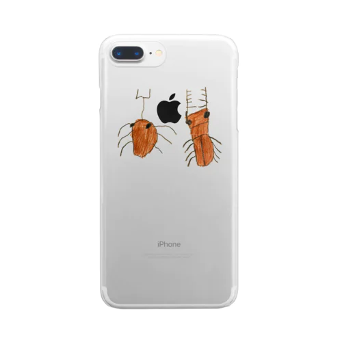 カブトムシとクワガタ Clear Smartphone Case