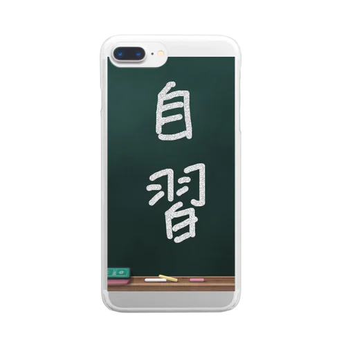 黒板 de 一言 Clear Smartphone Case