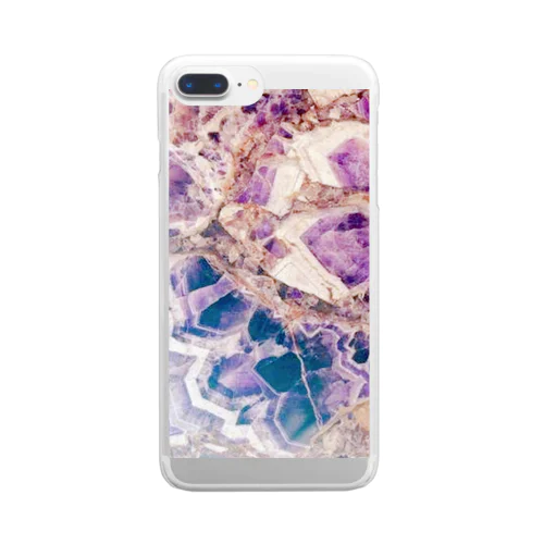 紫な大理石 Clear Smartphone Case